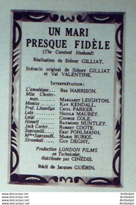 Mon Film 494 56-02- 8 Un mari presque fidele Nicole Maurey Margaret Leighton