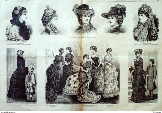 La Mode illustrée journal + gravure associée 1882 # 49