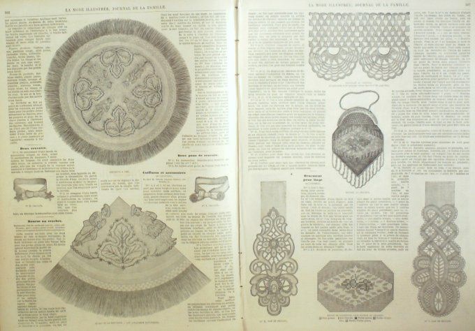Journal Mode illustrée 1870 # 39 Casaques n dentelle