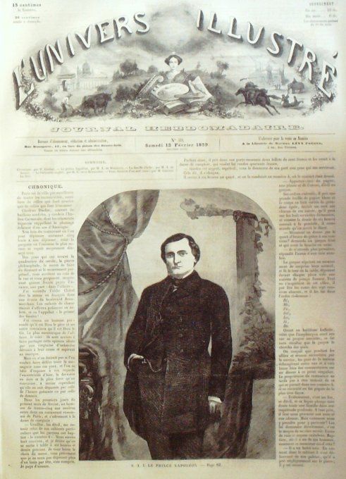 L'Univers illustré 1859 #  39 Napoléon Bonaparte Parlement anglais 
