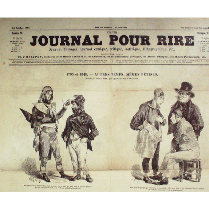 Le Journal pour RIRE 1848 n° 39 BETISES GUSTAVE DORE CROQUADES MONTA LORENTZ MORIN