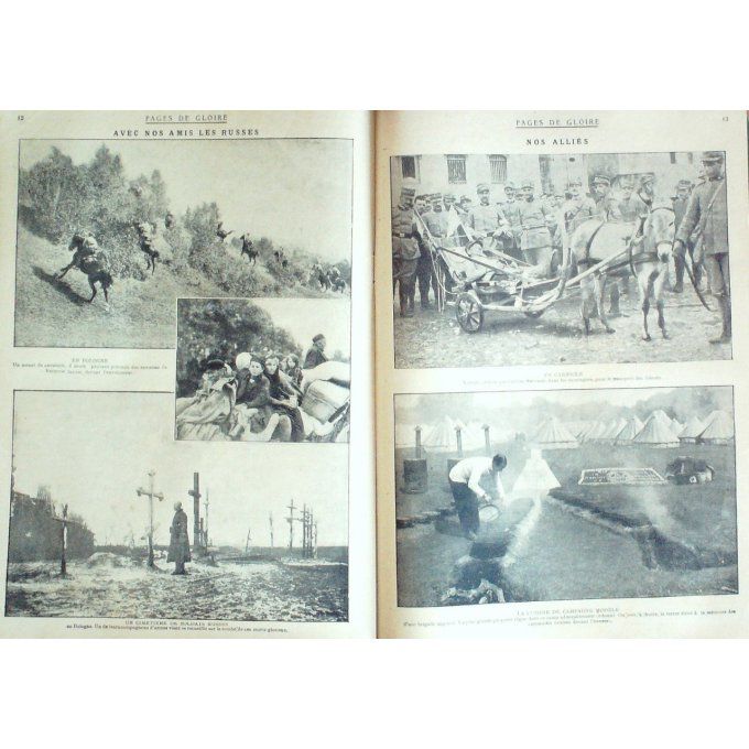 Pages de gloire 1915 n°39 CARNIOLE POLOGNE HOUBLONNIERES SPAHIS