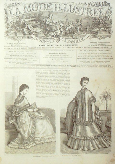Journal Mode illustrée 1870 #  3 Sortie de balà capuchon