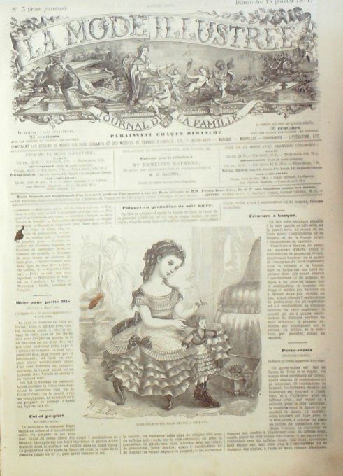 Journal Mode illustrée 1871 #  3 Robe fillette
