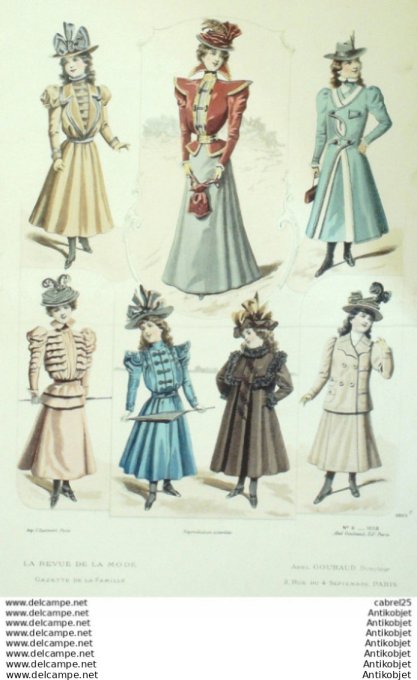 Gravure Mode La Gazette 1898 # 09 (Old Fashion plate)