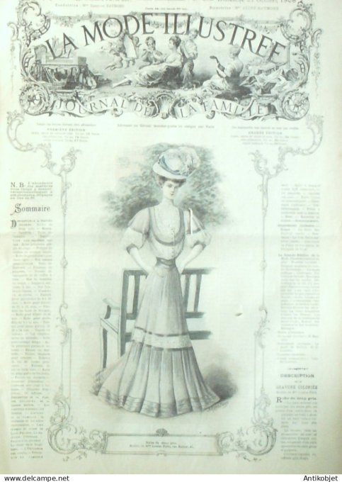 La Mode illustrée journal 1906 n° 42 Robe de drap