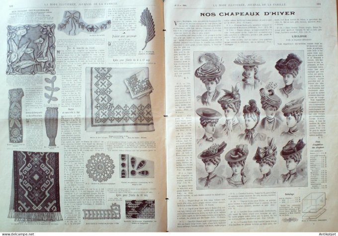 La Mode illustrée journal 1906 n° 42 Robe de drap