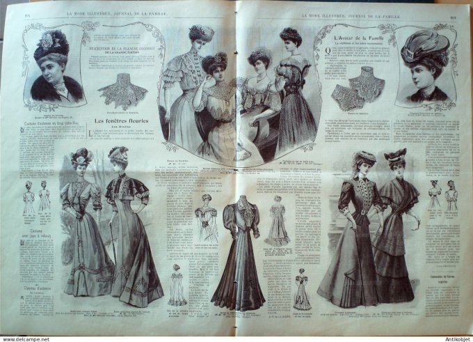 La Mode illustrée journal 1906 n° 42 Robe de drap