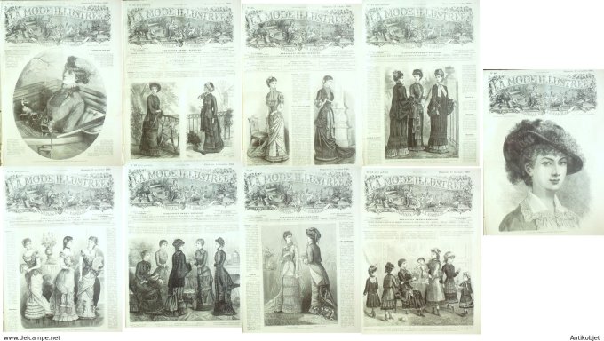 Mode illustree  1880 Lot de 9 journaux