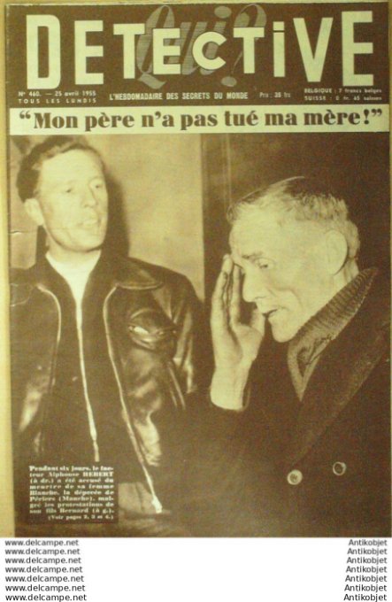Détective 1955 # 460 Périers Cognac Segonzac Moncley Chaliers Segonzac