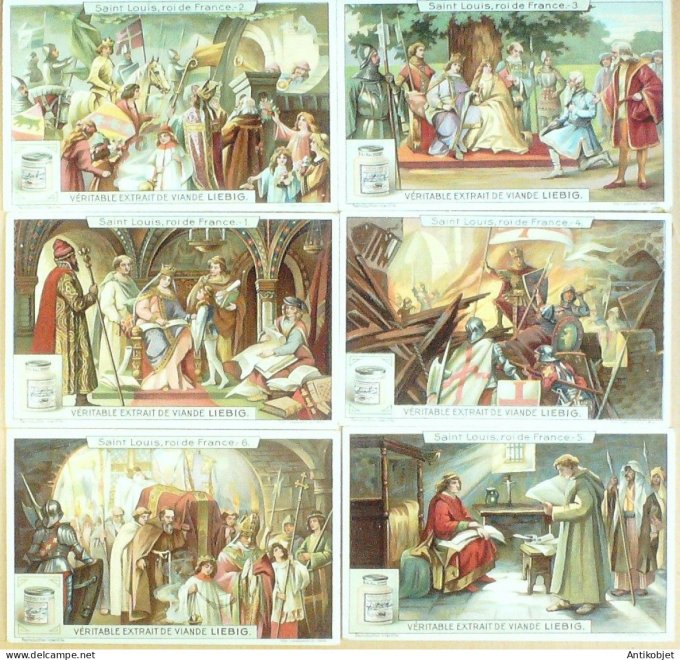 Chromo Liebig Sang 1061 Saint-Louis Roi de France (1912)