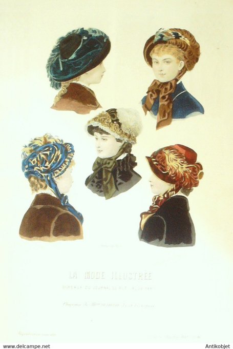 Gravure de mode La Mode illustrée 1881 n°46 (Maison Deloffre)