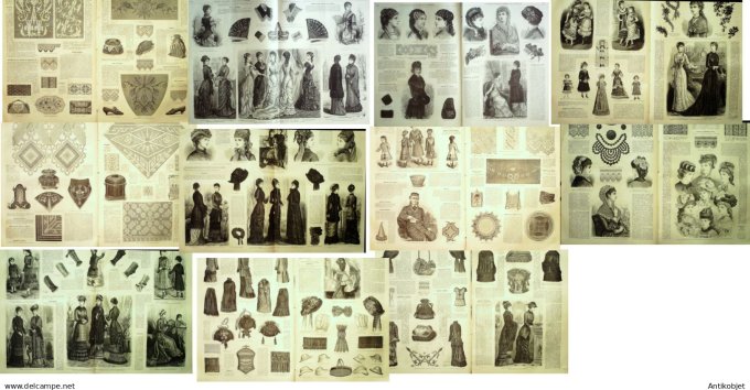 Mode illustree  1880 Lot de 9 journaux