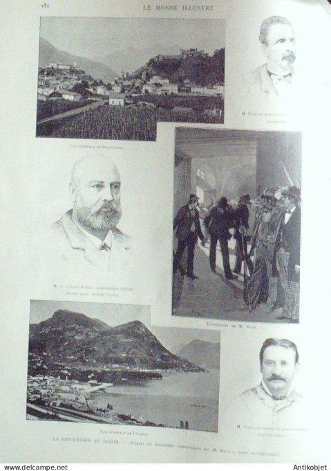 Le Monde illustré 1890 n°1748 Suisse Bellinzona Tessin Italie Spezia Niergnies (59)