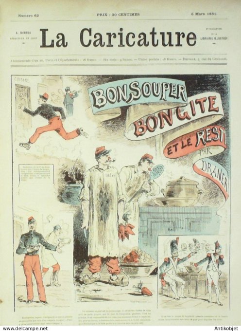 La Caricature 1881 #  62 Bon souper bon gite et le reste Draner Barret Trock