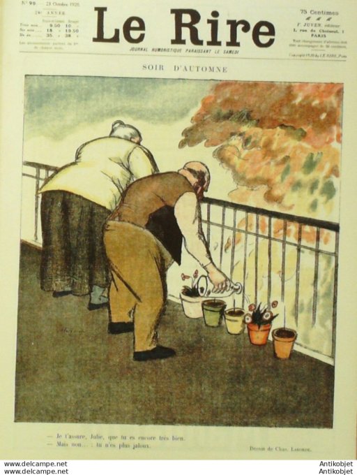 Le Rire 1920-10-23 #  90 Journal humoristique Ed.Originale Le bon Lenine