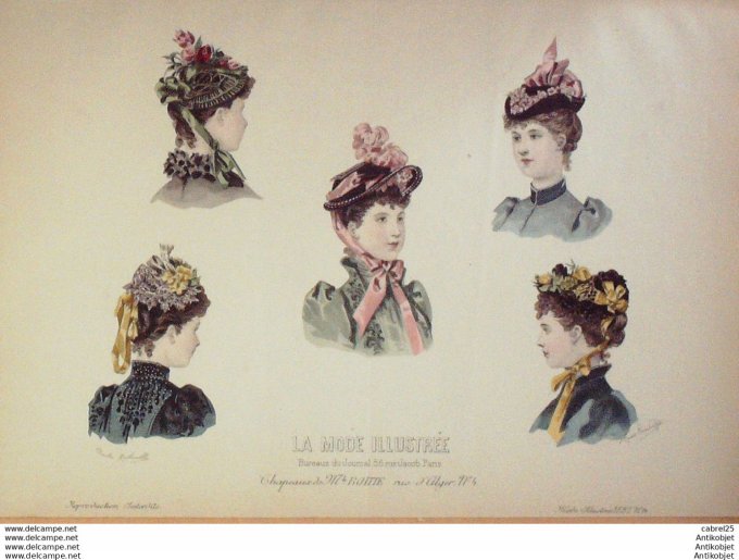 Gravure de mode La Mode illustrée 1892 n°14 (Maison Boitte)