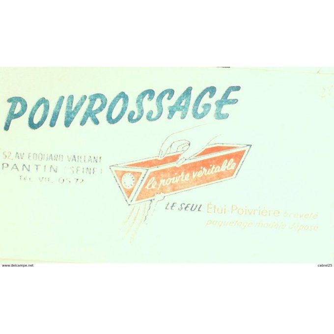 Buvard POIVROSSAGE Alimentaire