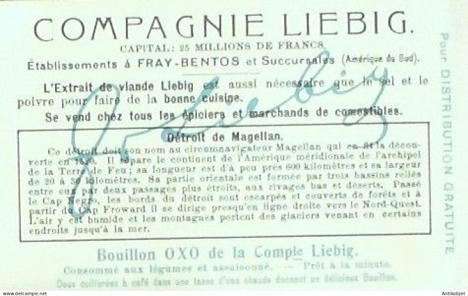 Chromo Liebig Sang  868 Detroits extra-Europeens II (1906)