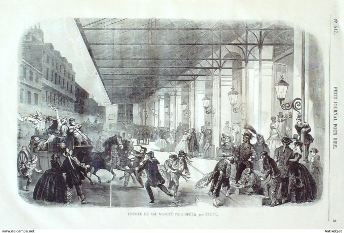 Petit journal pour Rire 1864 # 517 Pensee des animaux Randon