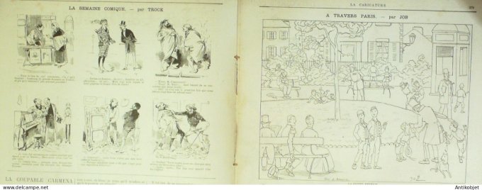 La Caricature 1885 #284 Civils & militaires Caran d'Ache Hygiène Trock Job