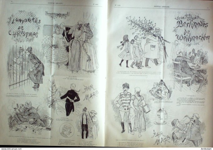 Le Journal Amusant 1889 # 1686 Londoneries de Christam par Mars