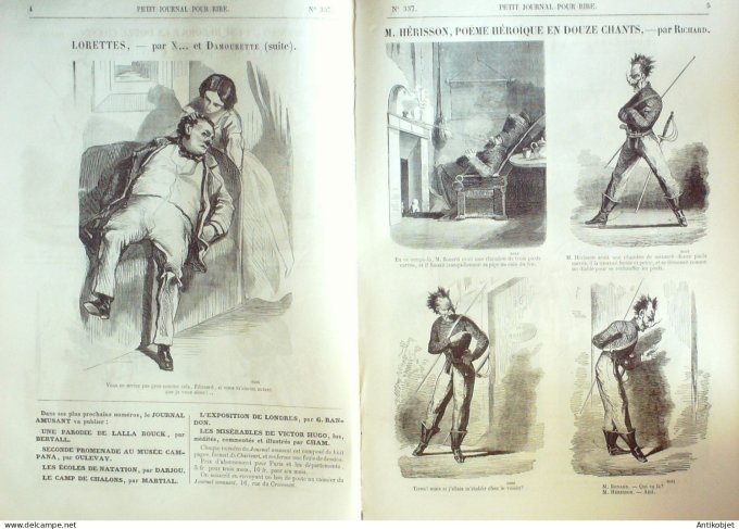 Petit journal pour Rire 1860 # 337 M Herisson poeme heroique Richard