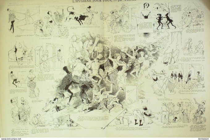La Caricature 1885 #284 Civils & militaires Caran d'Ache Hygiène Trock Job