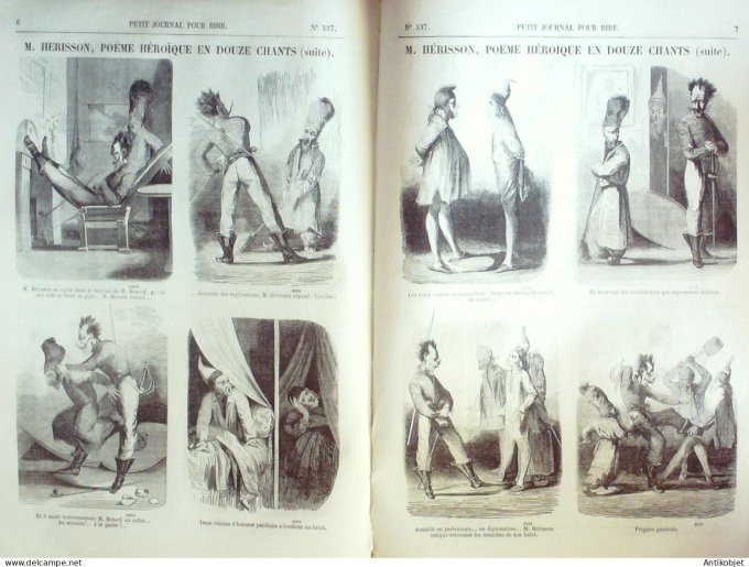 Petit journal pour Rire 1860 # 337 M Herisson poeme heroique Richard