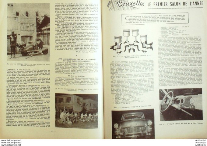 R.T Automobile Renault 4cv 1063 Austin A70 A90 Panhard Dyna 107 # 1955