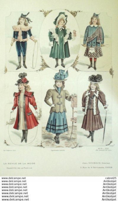 Gravure Mode La Gazette 1897 # 39 (Old Fashion plate)