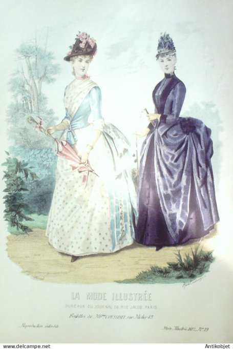 Gravure Mode illustree 1887 # 19 (Old Fashion plate)