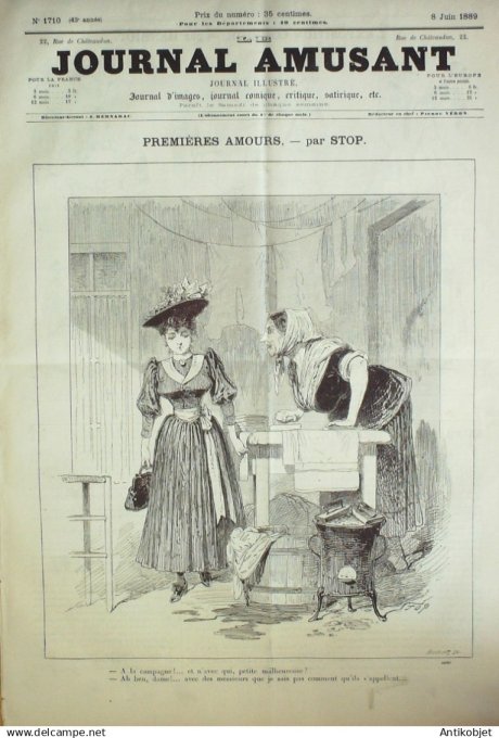 Le Journal Amusant 1889 # 1710 Sauterie de jeunes filles par Stop
