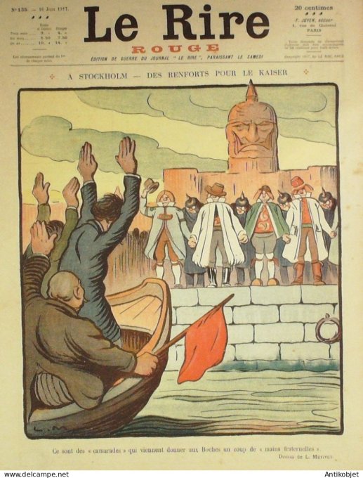 Le Rire Rouge 1917-06-16 # 135 Journal humoristique Ed.Originale Stockholm