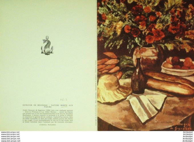 Menu illustre (Dunoyer Segonzac) Paquebot Gal Leclerc (88e voyage 3) 1963