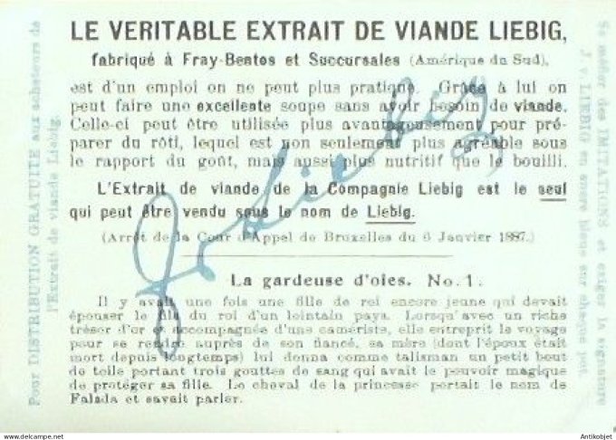 Chromo Liebig Sang  783 La gardeuses d'oies V (1904)
