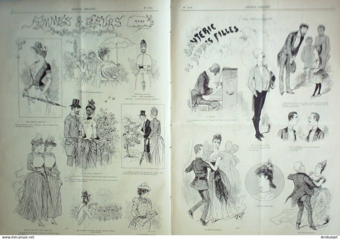 Le Journal Amusant 1889 # 1710 Sauterie de jeunes filles par Stop
