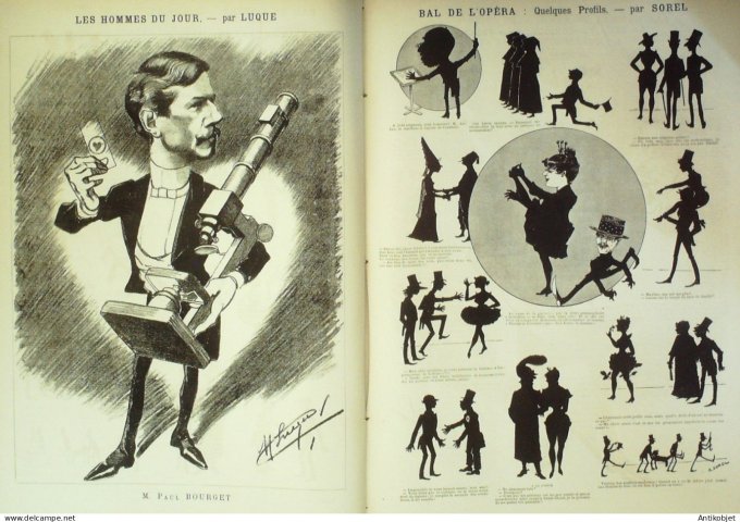 La Caricature 1886 #322 Scolaires Draner Pintard et sa cuicinière Caran d'Ache Bourget par Luque So