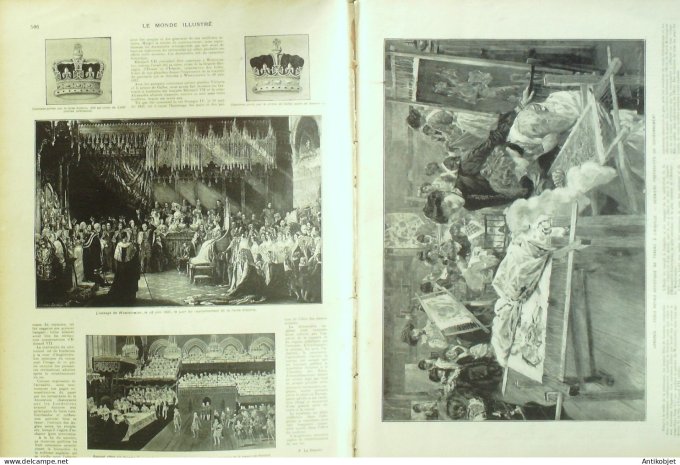 Le Monde illustré 1902 n°2361 Westminster Mans (72) Fontainebleau (77) Turin Palerme Silésie Roi Sax