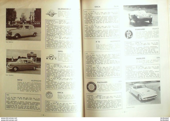 R.T Automobile Panhard Dyna Citroën Id 19 Austin Healey  Facel Vega 152 # 1958