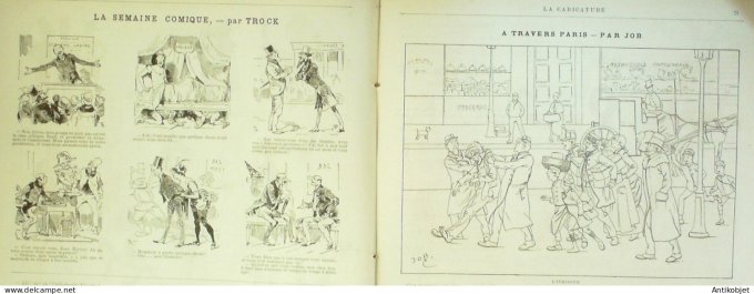 La Caricature 1886 #322 Scolaires Draner Pintard et sa cuicinière Caran d'Ache Bourget par Luque So