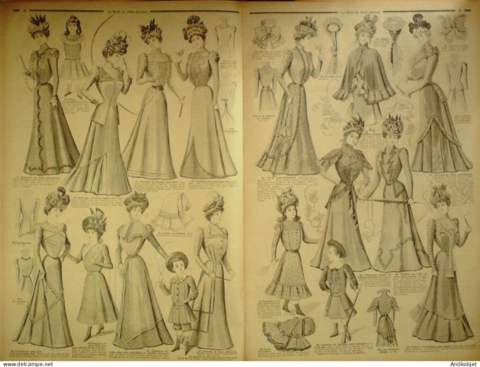 La Mode du Petit journal 1898 n° 33 Toilettes Costumes Passementerie