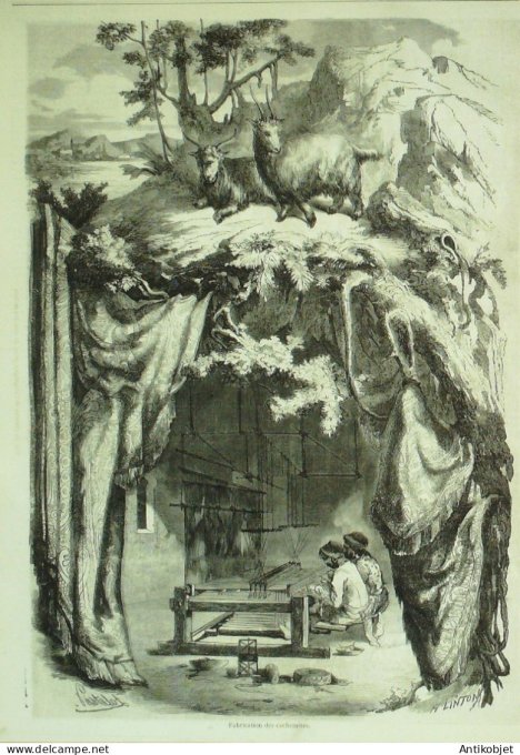 Le Monde illustré 1859 n° 83 Japon Yeddo Inde fabrication cachemire Cuba la Havane