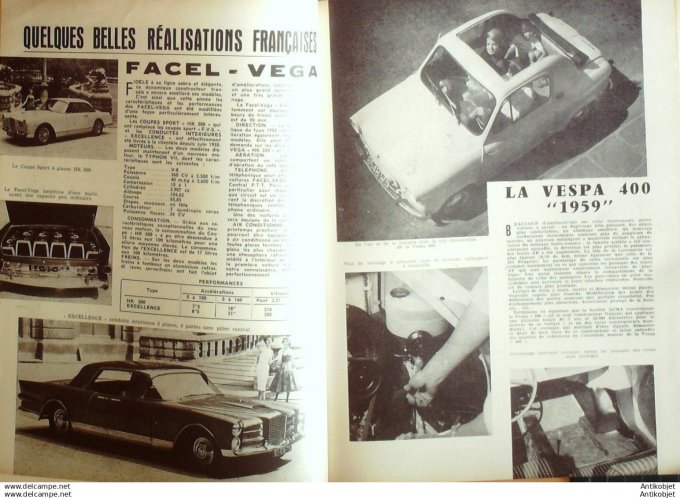 R.T Automobile Panhard Dyna Citroën Id 19 Austin Healey  Facel Vega 152 # 1958
