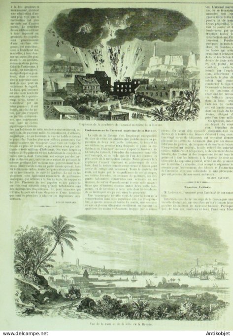 Le Monde illustré 1859 n° 83 Japon Yeddo Inde fabrication cachemire Cuba la Havane