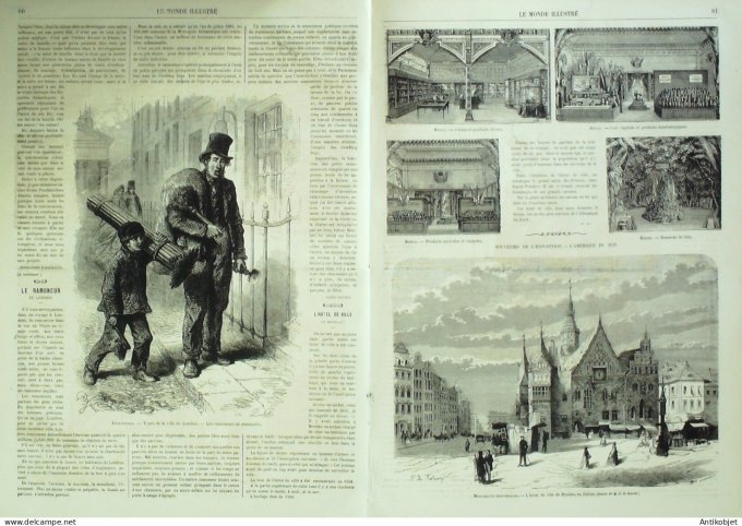 Le Monde illustré 1867 n°563 Siam Palais du roi Abyssinie types Landernau (29) Silésie Breslau