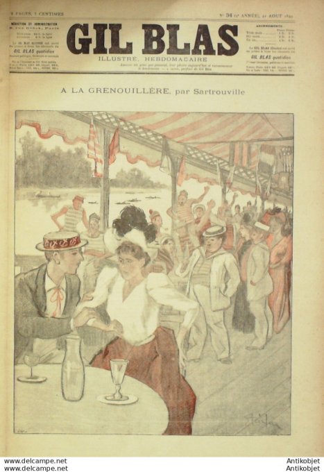 Gil Blas 1892 n°34 Jules LEMAITRE Marcel SCHWOLB Paul VERLAINE Grégoire LE ROY