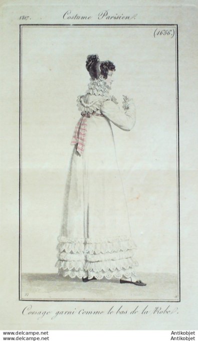 Costume Parisien 1817 # 1656 Corsage garni comme bas de rob