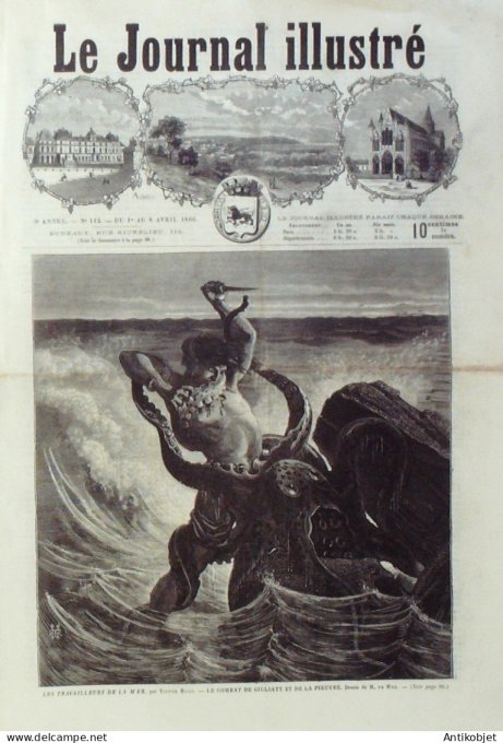 Le journal illustré 1866 n°112 Pérou Séisme Dieppe (76) Jérusalem Scala Santa