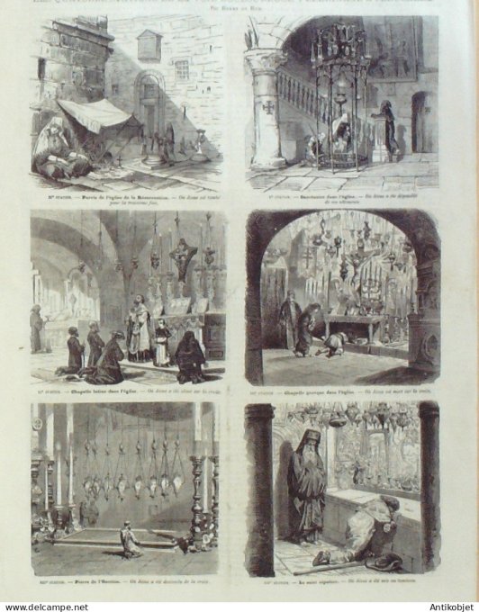 Le journal illustré 1866 n°112 Pérou Séisme Dieppe (76) Jérusalem Scala Santa